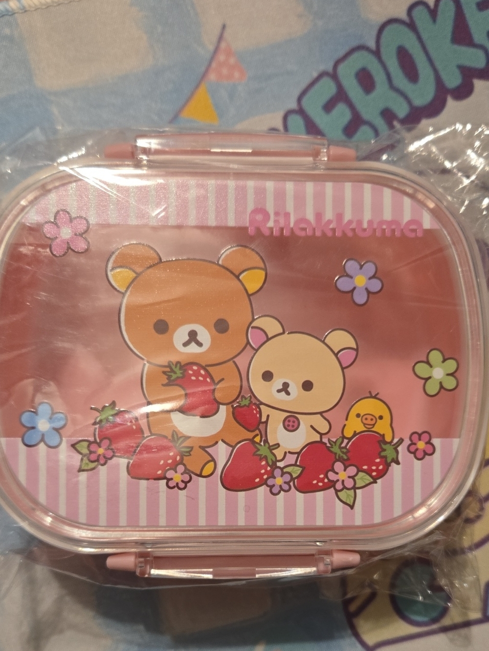 Pink Kids Lunch Box with Strawberry Design
